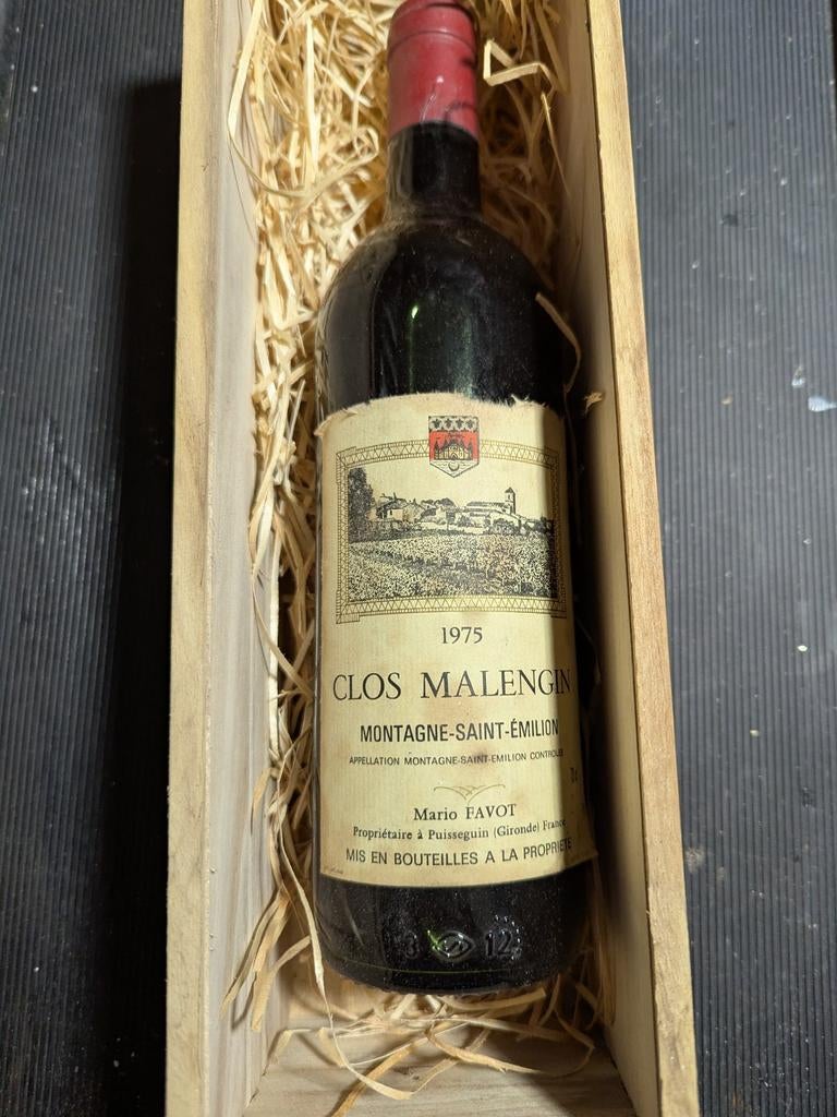 Clos Malengin 1975 Montagne-Saint-Émilion Rode Wijn, Gebruikt, Frankrijk, Ophalen of Verzenden, Rode wijn