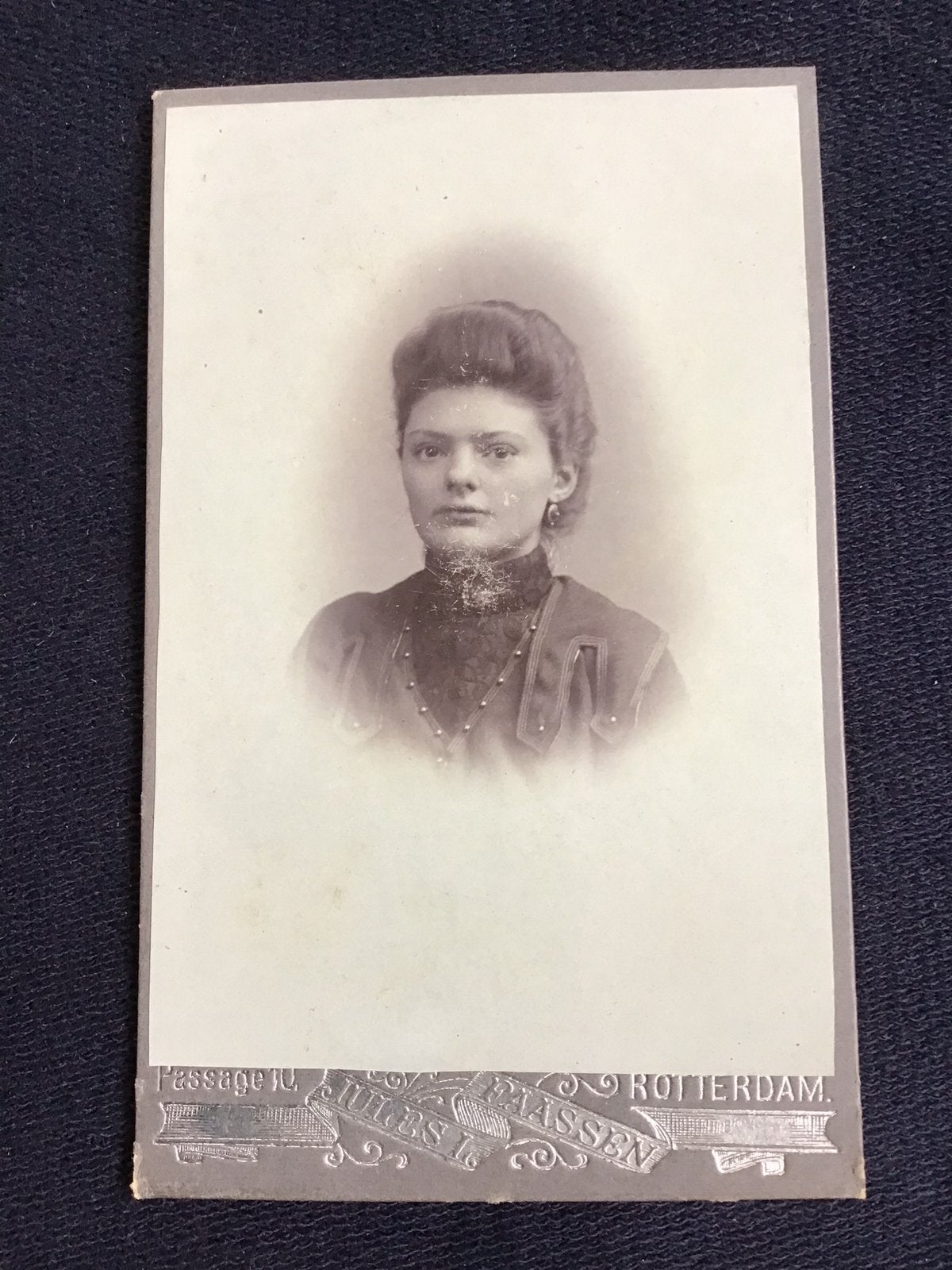 CDV, Dame, JULES FAASSEN, ROTTERDAM, Carte de Visite, Ophalen of Verzenden, Voor 1940, Gebruikt, Foto