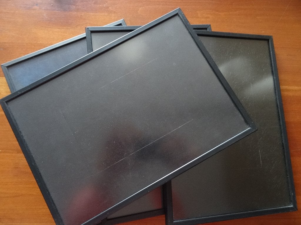 Zwarte fotolijsten, 28,5 x 20,5, Met glas, Standaard fotolijst, Ophalen of Verzenden, Zo goed als nieuw