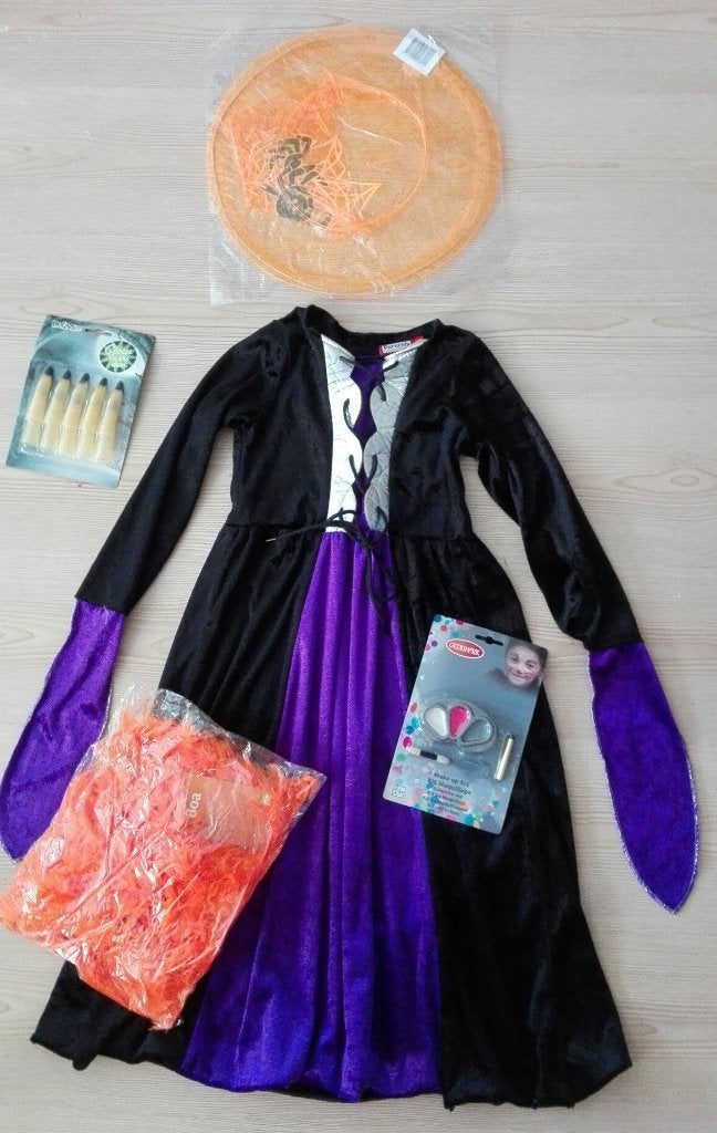 Heks + hoed outfit mt 116, Kinderen en Baby's, Carnavalskleding en Verkleedspullen, Ophalen of Verzenden, Nieuw, 110 t/m 116, Meisje
