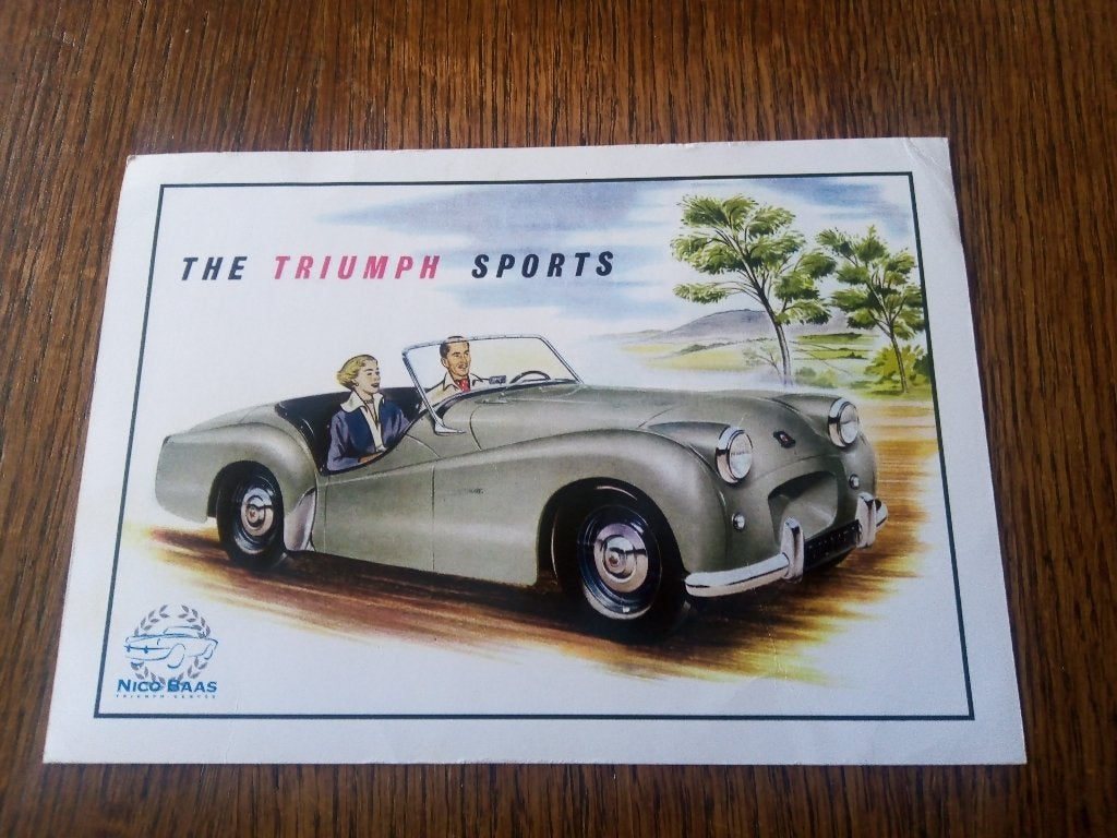 Zeldzame Grote Fotokaart Triumph TR2 - Nico Baas -15 x 21 cm, Gelezen, Nico Baas, Ophalen of Verzenden, Overige merken