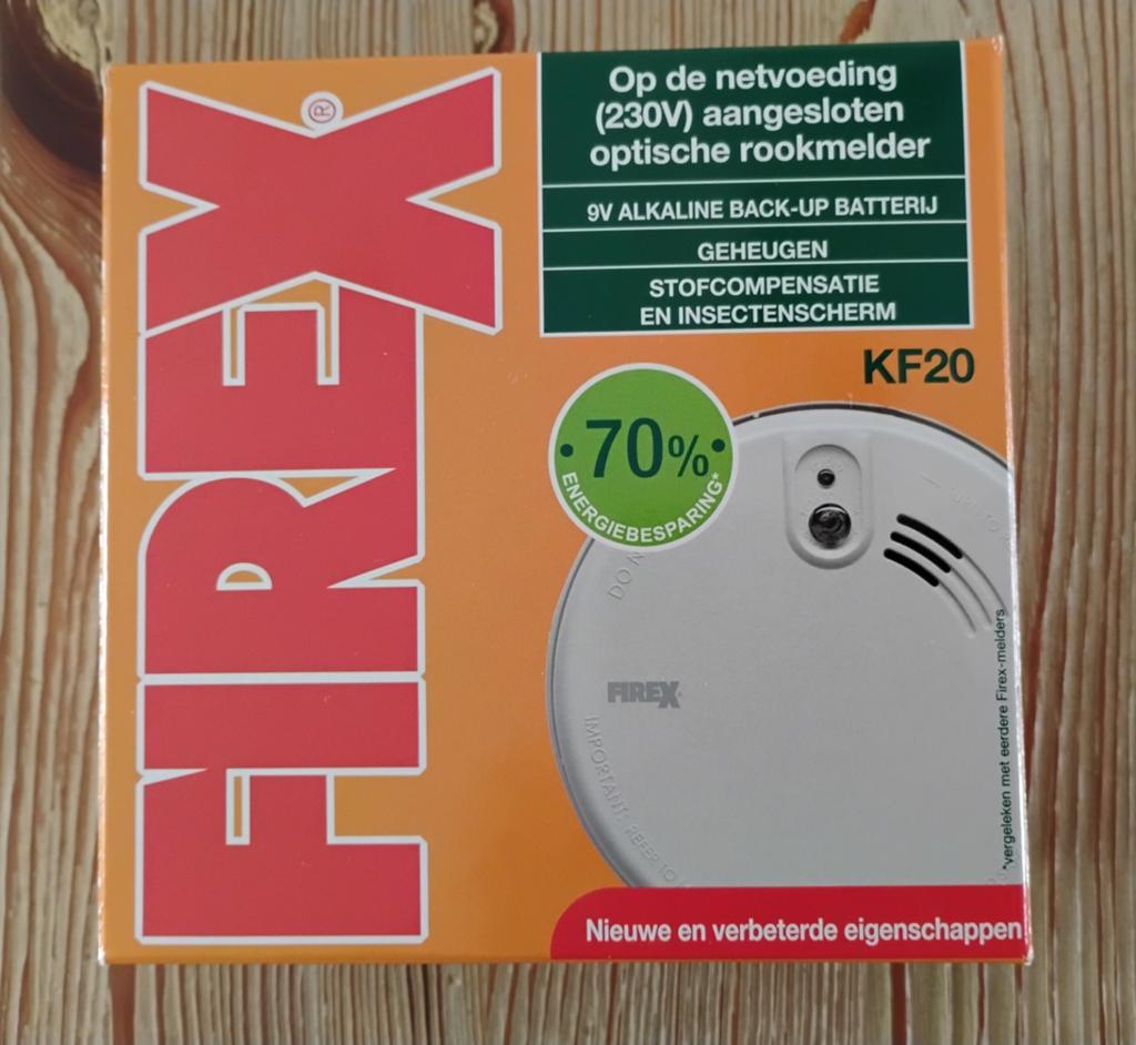 1x Firex Rookmelder KF20 230v NIEUW!, Ophalen of Verzenden, Nieuw, Detector, Sensor of Melder, Rook