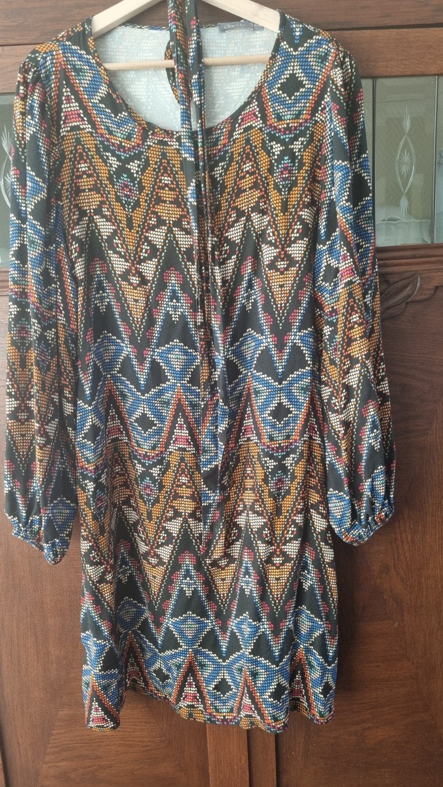 Geisha jurk met kleurrijke print, maat XL/42, Geisha, Meerkleurig, Maat 42/44 (L), Ophalen of Verzenden