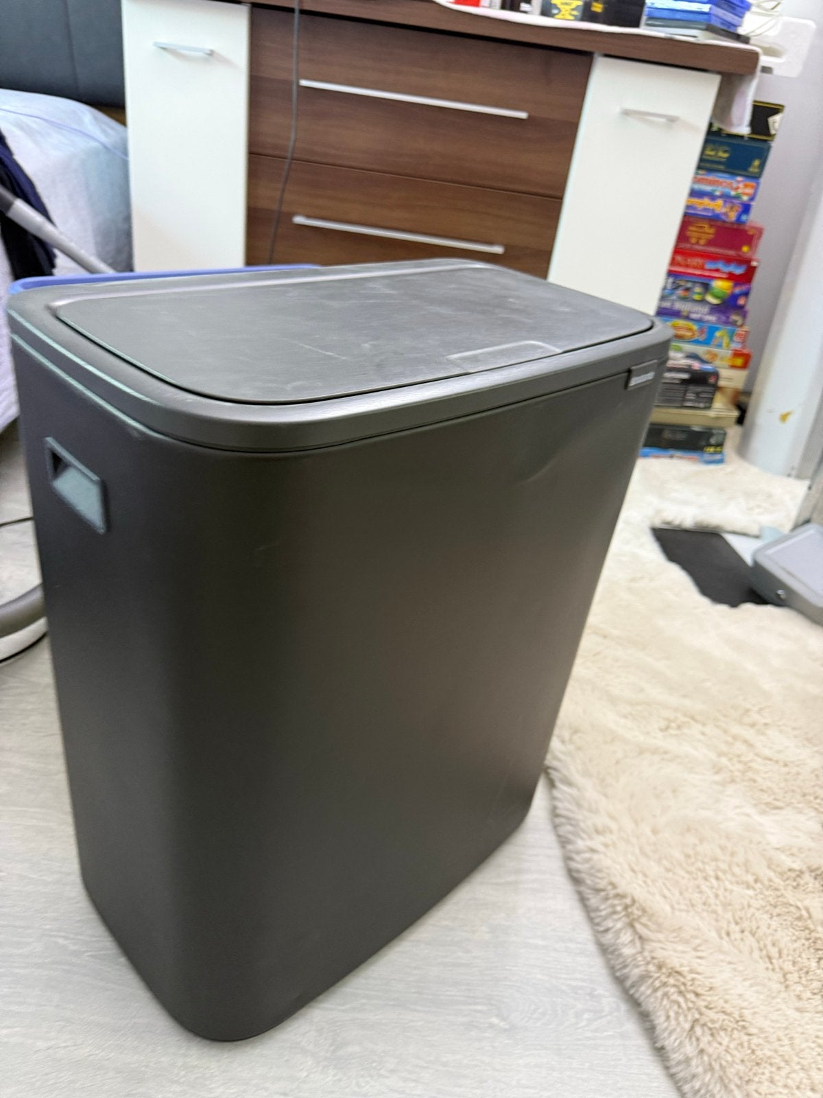 Brabantia Bo Touch Bin Prullenbak - 2x30L - Donkergrijs, Overige materialen, Gebruikt, 40 liter of meer, Ophalen of Verzenden