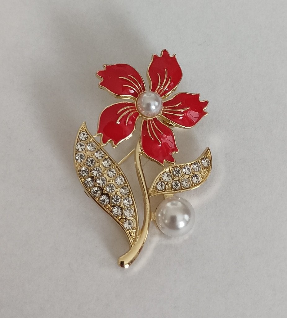Bloem broche, Overige materialen, 4 tot 7 cm, Overige kleuren, Nieuw