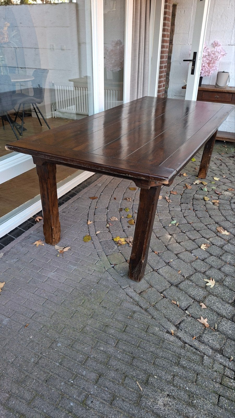 Gratis afhalen Robuuste eettafel, Huis en Inrichting, Ophalen, Gebruikt, 100 tot 150 cm, 200 cm of meer