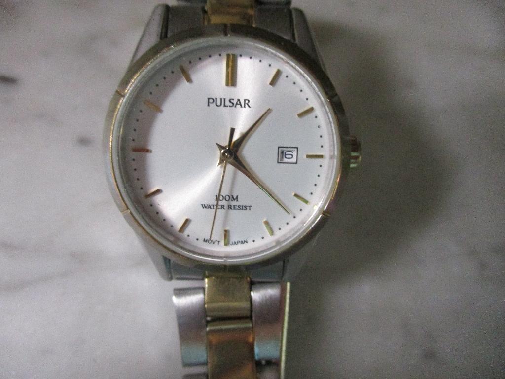 mj/PULSAR/horloge/met datum/water resistent/STALEN BAND, Overige merken, Staal, Staal, Verzenden