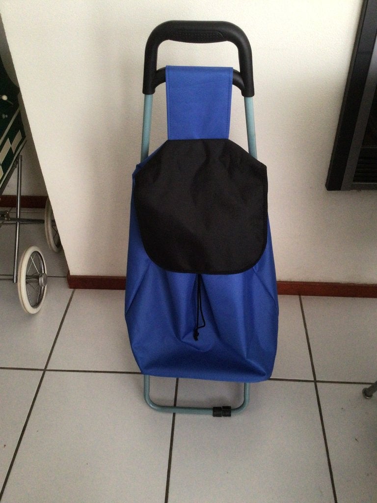 Trolley met 2 wielen, boodschappentrolley, 30 cm of meer, Gebruikt, Blauw, 80 cm of meer