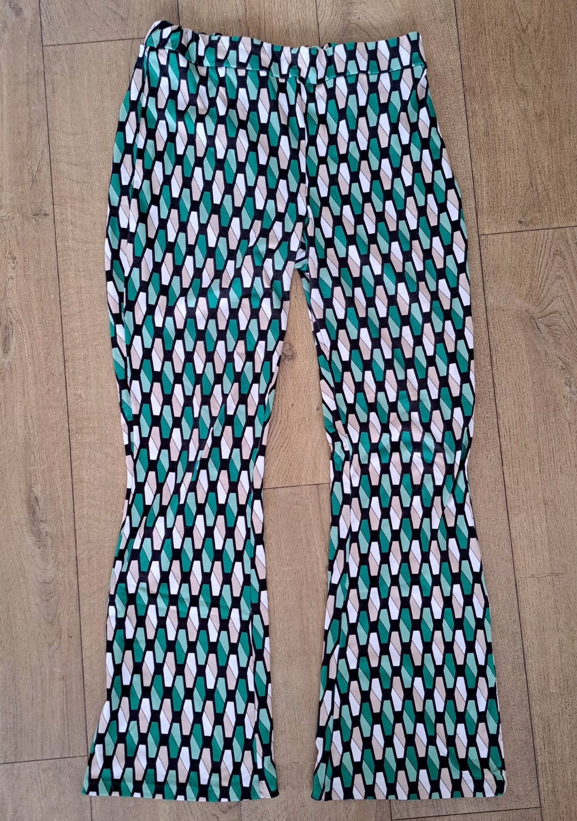 Flared broek met geometrische print, maat XXL, Meerkleurig, Maat 46/48 (XL) of groter, Pescara, Ophalen of Verzenden