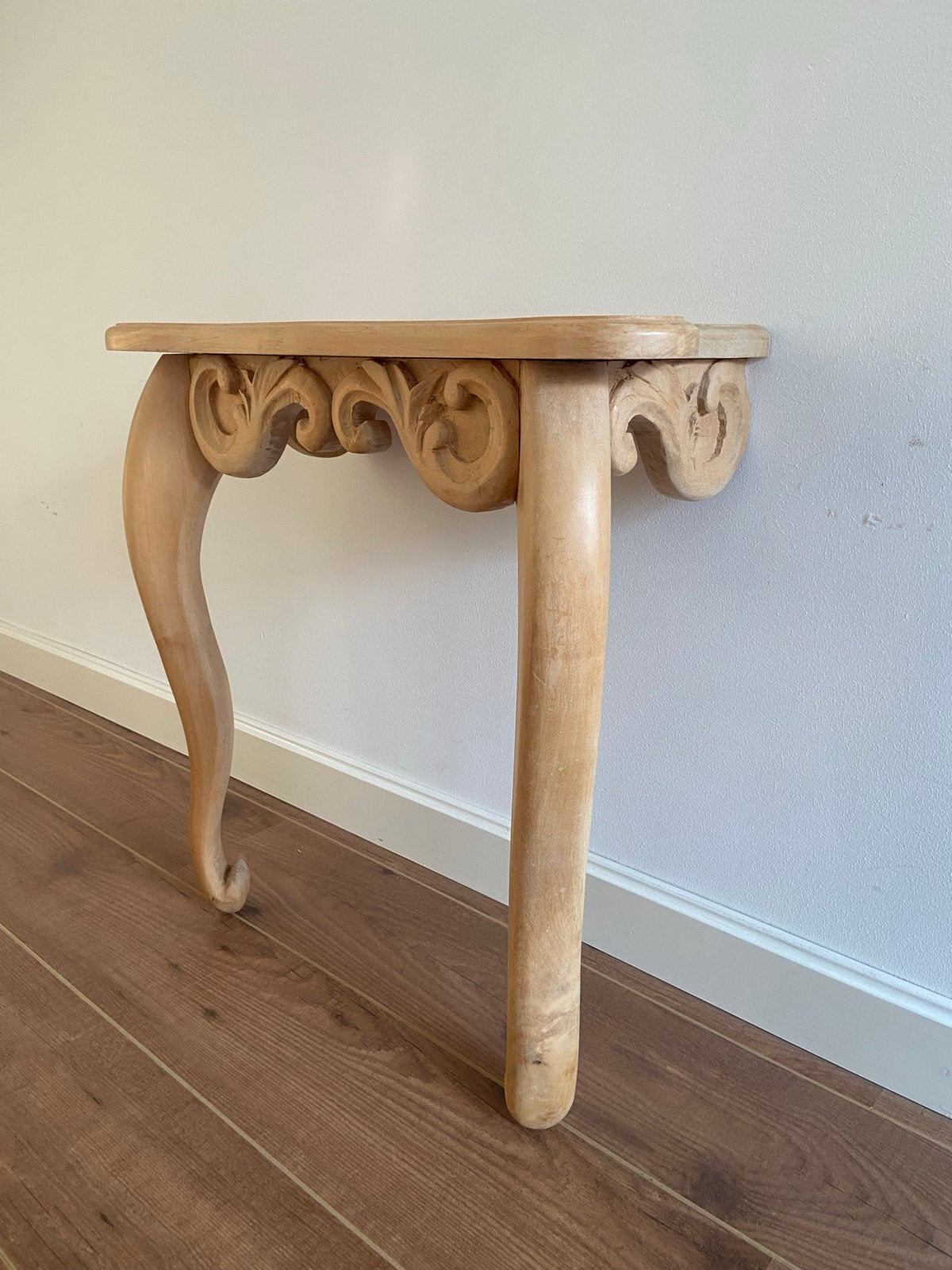 Barok stijl handgemaakte wand tafel massief esdoorn hout, Ophalen, Gebruikt, 50 tot 100 cm, Minder dan 25 cm