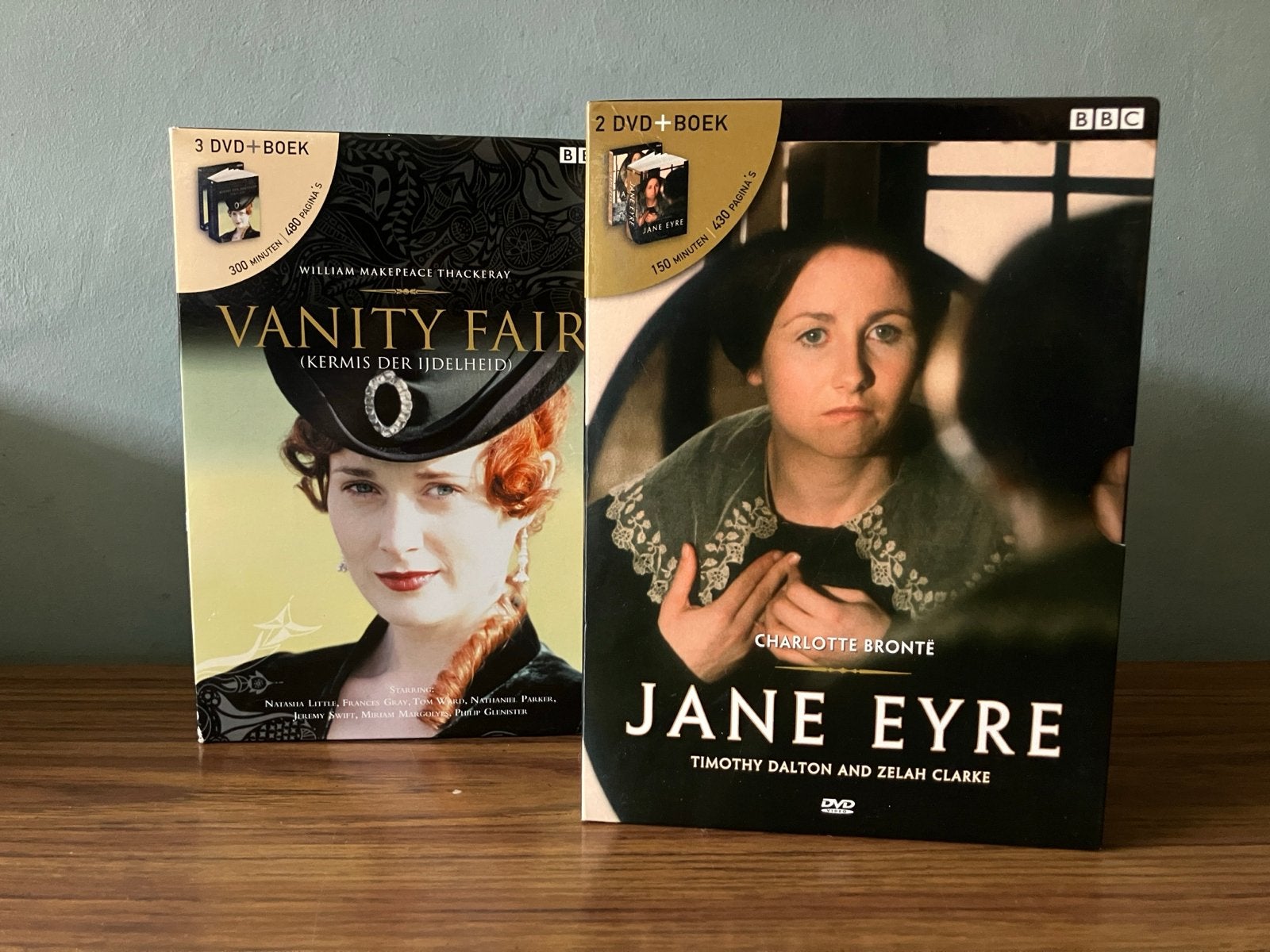 Vanity fair & Jane Eyre, boek + dvd sets, Alle leeftijden, Ophalen of Verzenden, Zo goed als nieuw