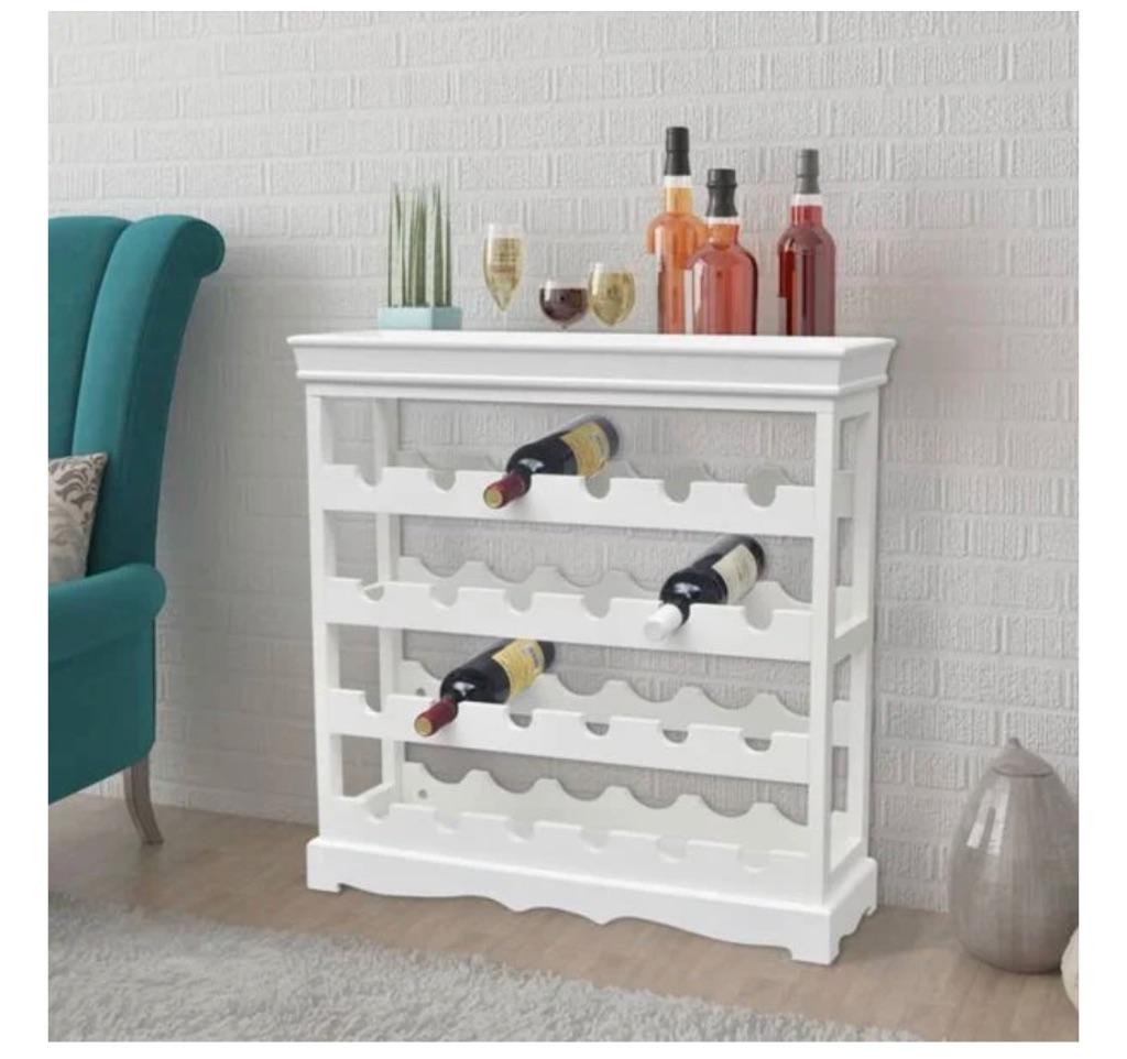 Nieuwe Wijnrek Abreu wit, Huis en Inrichting, Woonaccessoires | Wijnrekken, 50 tot 75 cm, 15 tot 25 flessen, Nieuw, Ophalen of Verzenden