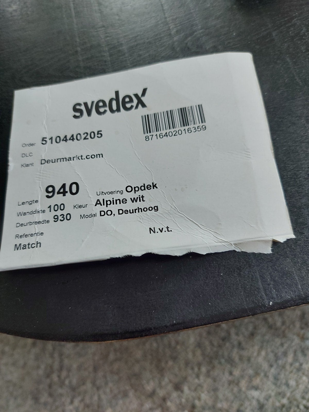 Nieuwe Svedex binnendeur Alpine wit (930x2315 mm), Doe-het-zelf en Verbouw, 80 tot 100 cm, 215 cm of meer, Binnendeur, Nieuw