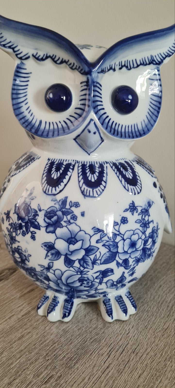 Spaarvarken Uil in Delfts blauw - Polspotten, Ophalen, Meerkleurig, Nieuw, Klassiek