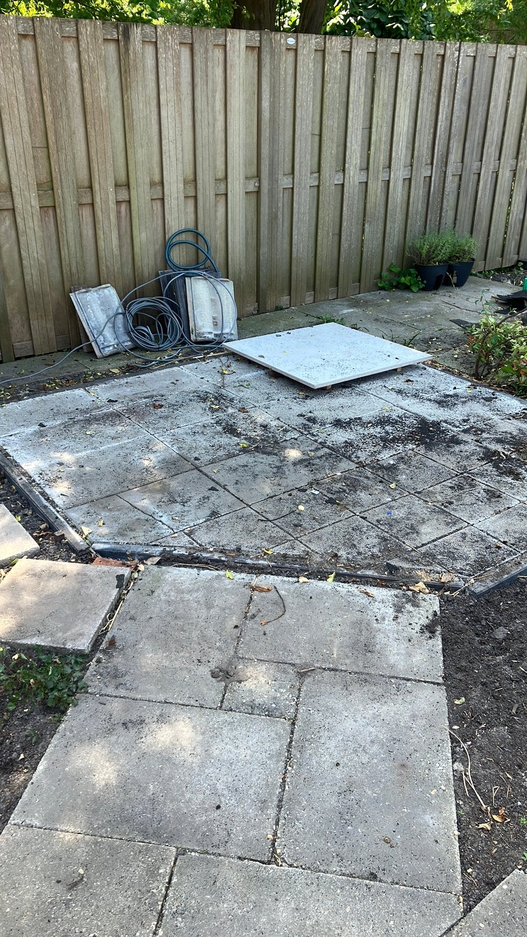 Ongeveer 5x3m tuintegels, Ophalen of Verzenden, Gebruikt, Beton, Terrastegels
