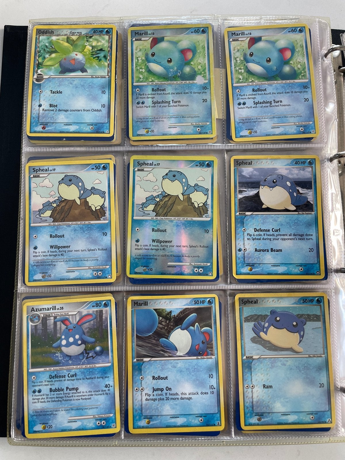 Pokémon Kaarten Collectie: Oddish, Marill, Spheal, Azumarill, Ophalen, Gebruikt, Meerdere kaarten