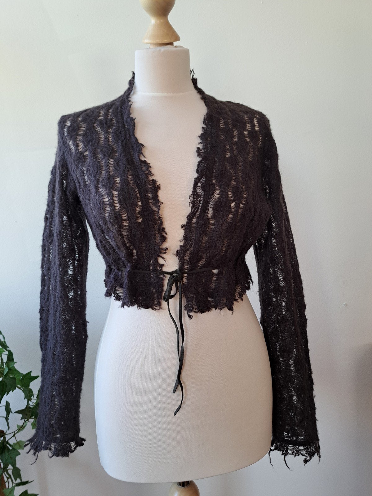 Ajour gebreid donkerbruin vestje, Kleding | Dames, Maat 38/40 (M), Bruin, Ophalen of Verzenden, Zo goed als nieuw