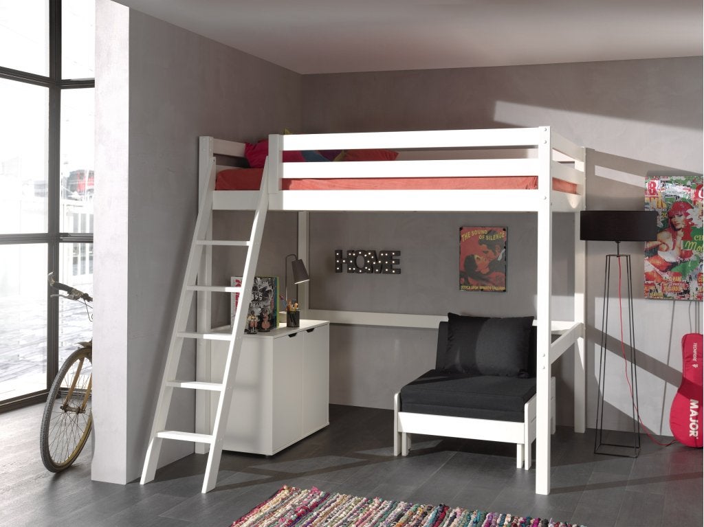Pino hoogslaper 2-persoons - 140x200 - Wit, Niet ingevuld, Niet ingevuld, Niet ingevuld
