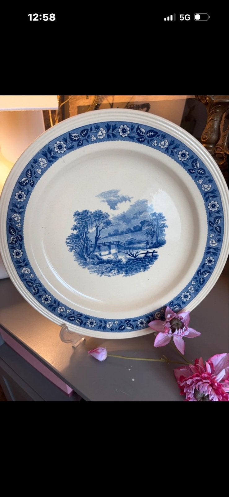Antiek Boch Frères 'Boerenhoeve' serveerbord, Antiek en Kunst, Ophalen of Verzenden