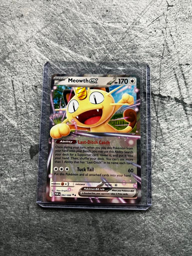 Meowth EX #62 Pokémon kaart - Perfecte staat, pack fresh, Ophalen of Verzenden, Nieuw, Losse kaart