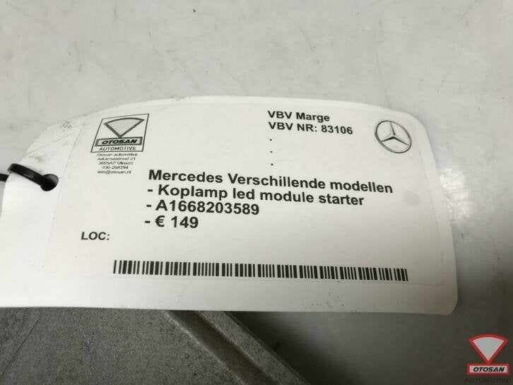 mercedes a b c e s cla koplamp led module a1668203589 3106, Gebruikt, Mercedes-Benz AG, Mercedes-Benz, Ophalen of Verzenden