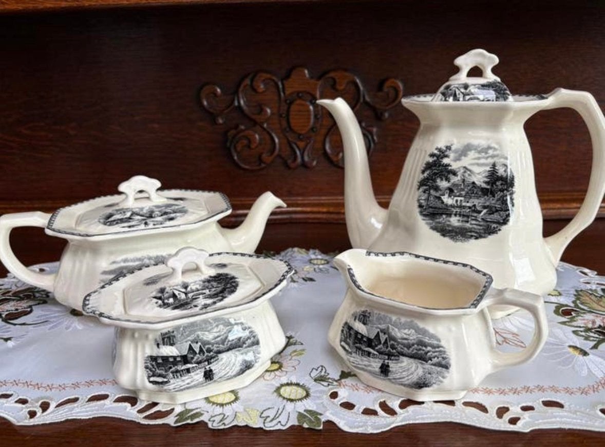 Antiek servies Landschap, Ophalen