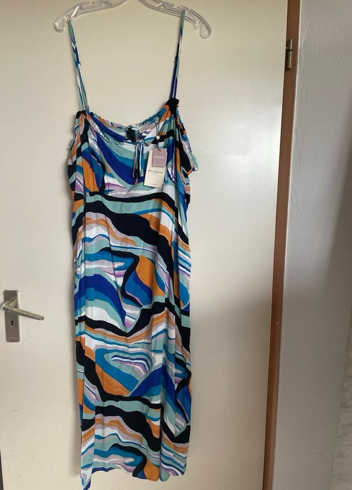 ONLY Carmakoma Curve Maxi Jurk - Nieuw maat 50, Kleding | Dames, Grote Maten, Ophalen of Verzenden, Nieuw, Blauw, Jurk