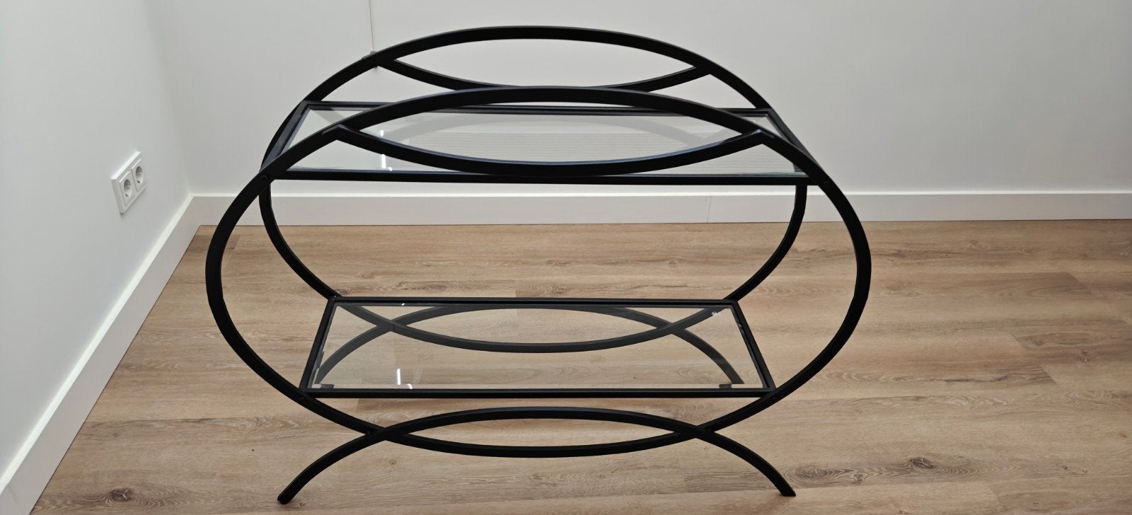 Moderne side table, theewagen, theetafel, bijzettafel zwart, Ophalen, Minder dan 55 cm, Zo goed als nieuw, 60 cm of meer