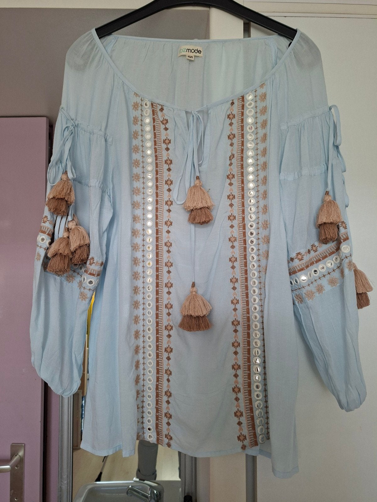 Schattige lichtblauwe tuniek IBZMODE maat S, Blauw, Ophalen of Verzenden, Zo goed als nieuw, IBZMODE