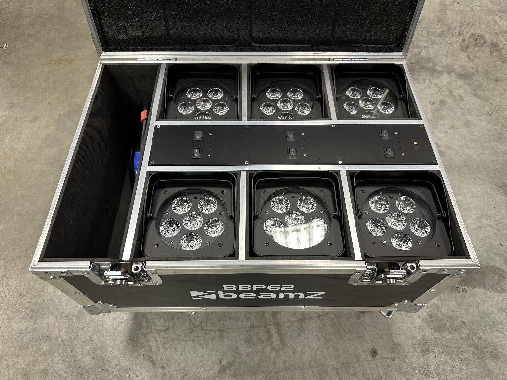 BeamZ BBP62 Uplight Set (6x) Accu Led Par, Ophalen, Zo goed als nieuw, Licht