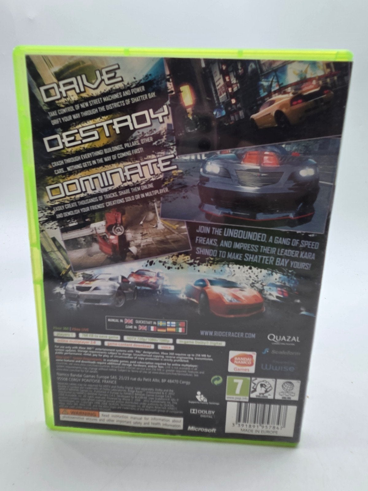 Ridge Racer Unbounded Limited Edition Xbox 360, Online, Info@bandainamcoent.eu, Racen en Vliegen, Ophalen of Verzenden