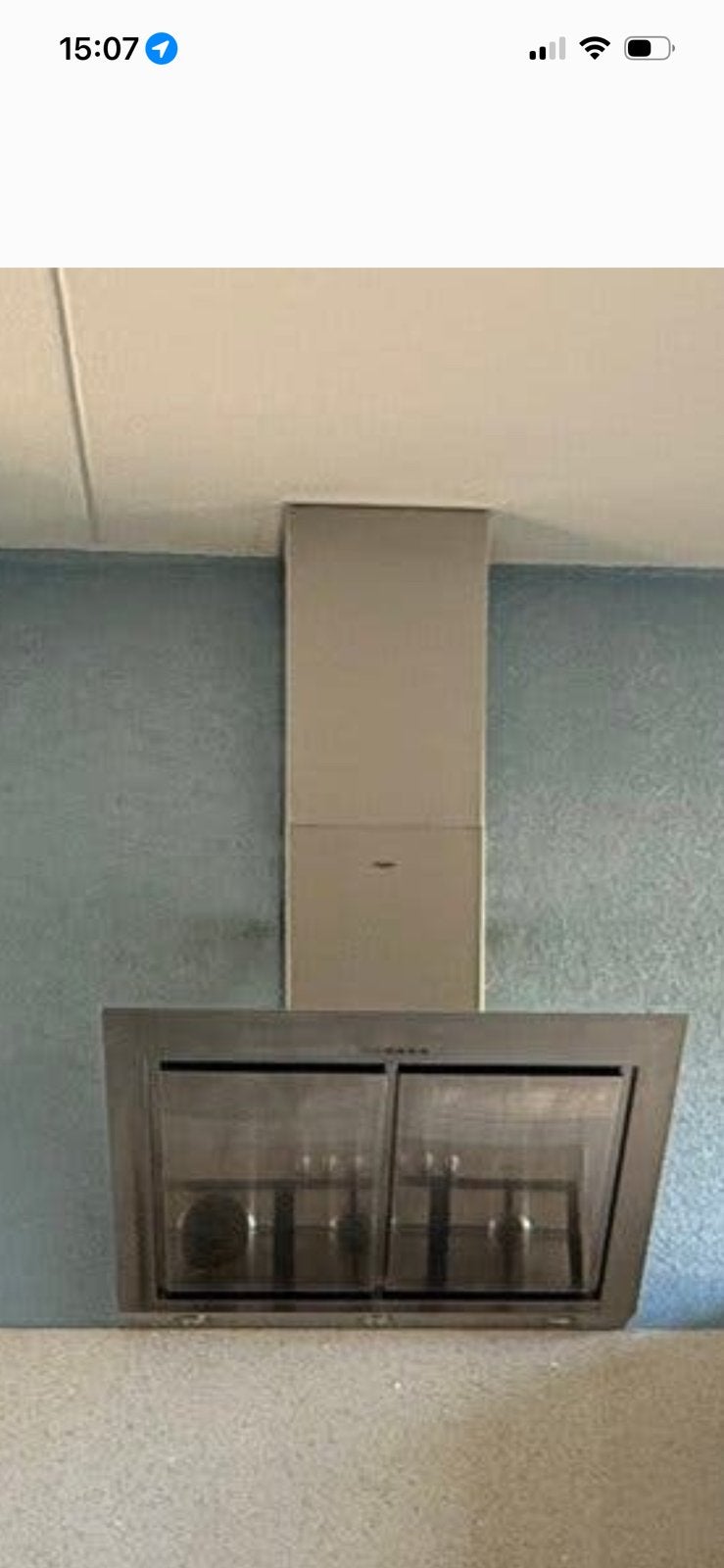 RVS Schouw afzuigkap, Ophalen, Gebruikt, Wandschouwkap, Vrijstaand