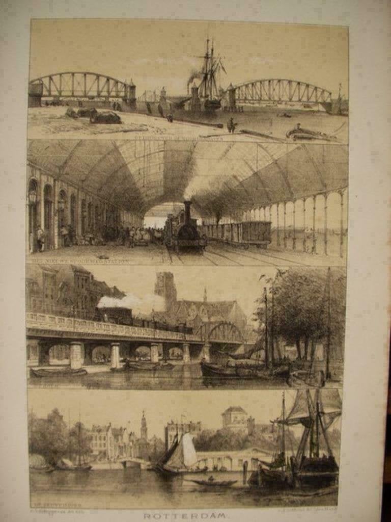 041 / Rotterdam  / Leuvenhaven / Noorderhaven Litho 1876, Antiek en Kunst, Ophalen of Verzenden