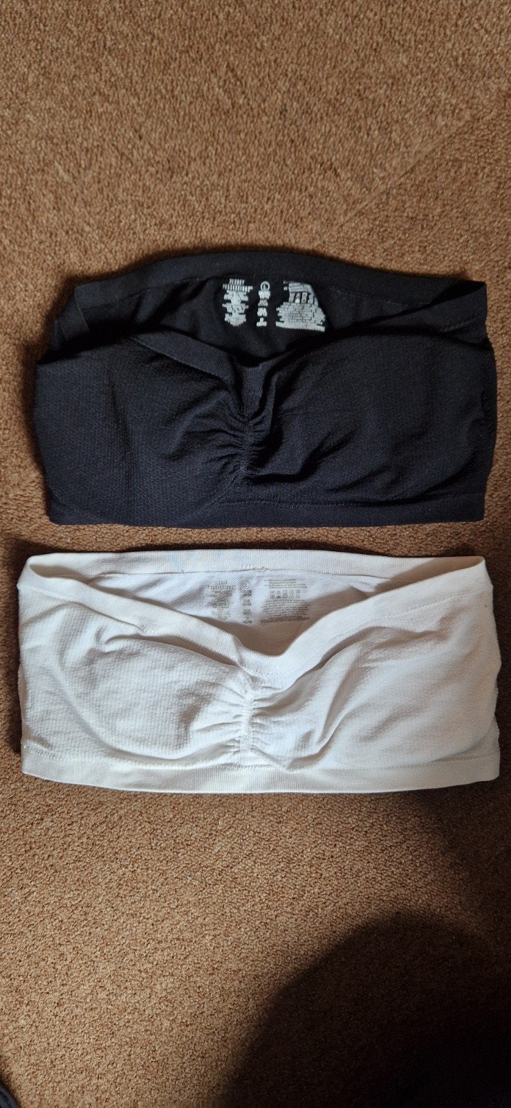 Set van 2 strapless bandeau tops, zwart en wit, maat L, Kleding | Dames, Ondergoed en Lingerie, Secret Possessions, Ophalen of Verzenden