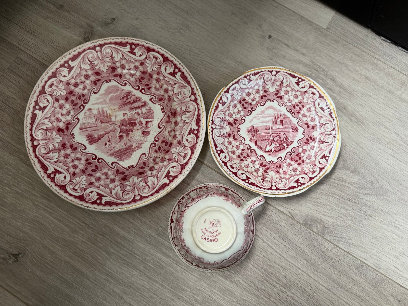 Vintage Maastricht Casino Servies - Rood/Wit Set, Ophalen of Verzenden