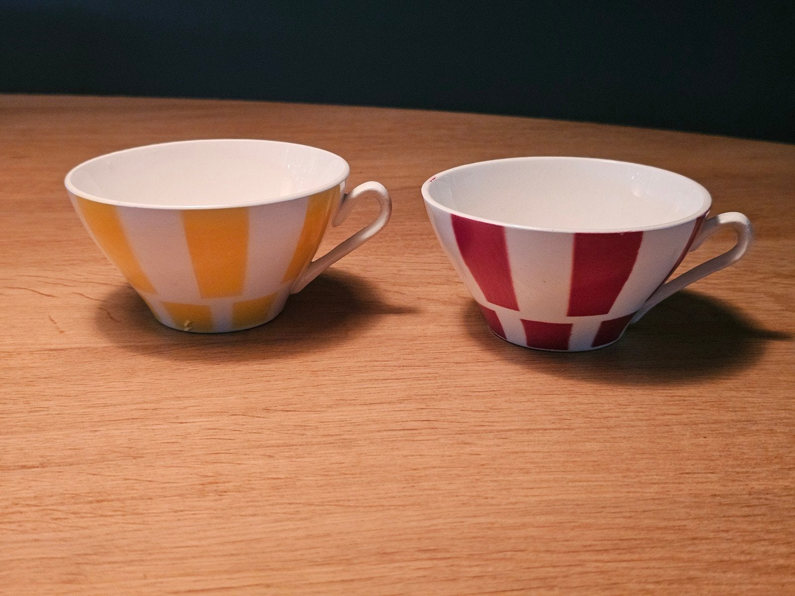 Vintage Franse Digoin 9603 Soepkommen–Mid-Century Gestreept, Ophalen of Verzenden
