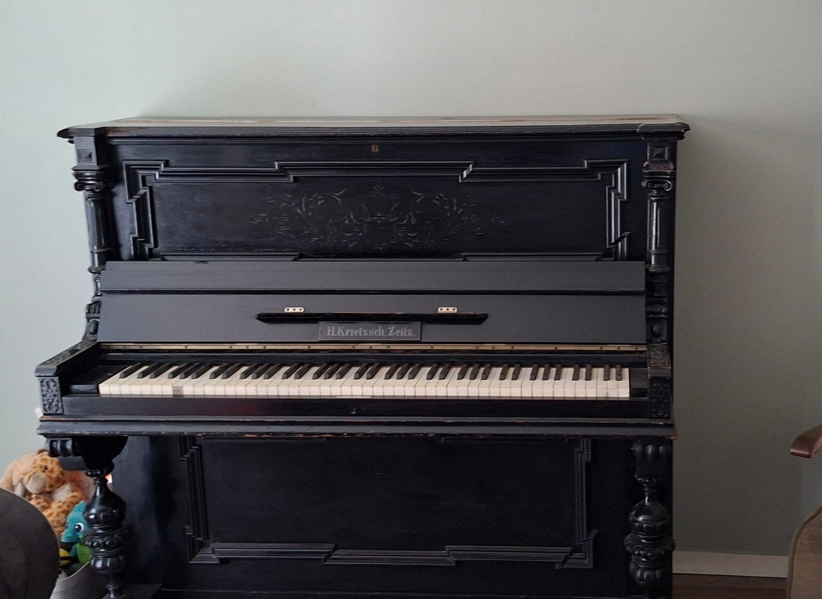 gebruikt piano, Muziek en Instrumenten, Piano's, Ophalen, Gebruikt, Zwart, Piano
