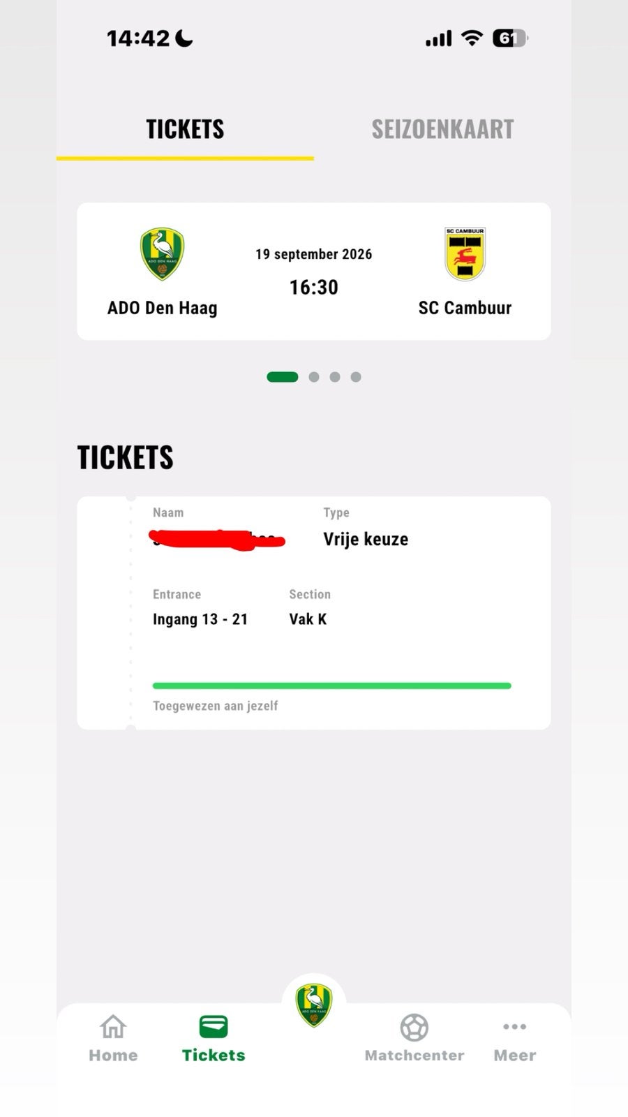 Ado-Cambuur ticket Midden-Noord, Eén persoon, Overige soorten