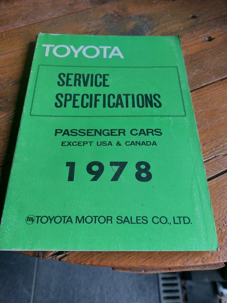 SERVICE SPECIFICATIONS TOYOTA 2K 3KH 2T 2TG 5R 12R 18R 18RG, Ophalen of Verzenden