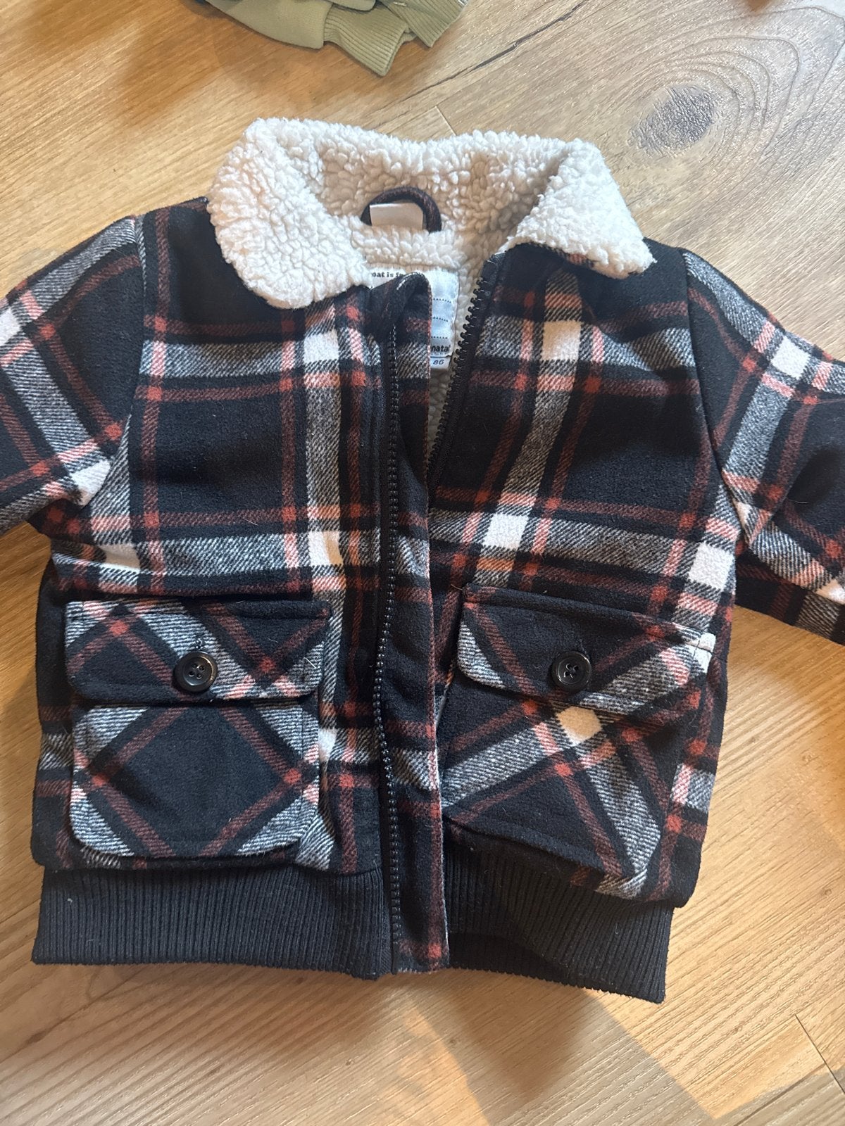 Prenatal winterjas maat 86 - Geruit met teddy voering, Ophalen of Verzenden, Gebruikt, Jongetje of Meisje, Jasje