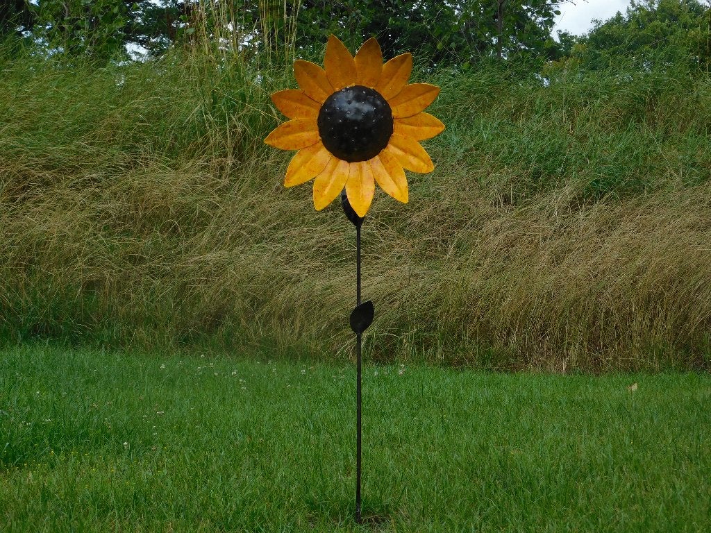 Zonnebloem Tuinsteker - 110 cm - Metaal, Ophalen of Verzenden, ., ., .
