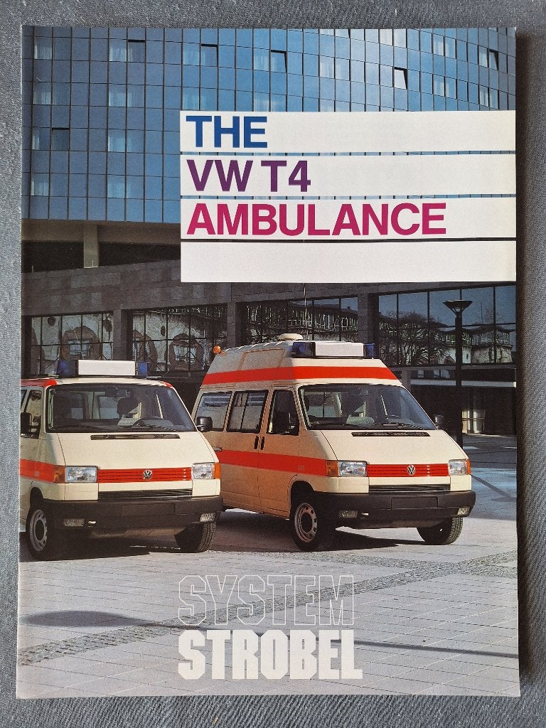 Brochure VW T4 AMBULANCE - Strobel System - Engels, Boeken, Ophalen of Verzenden, Gelezen, Volkswagen