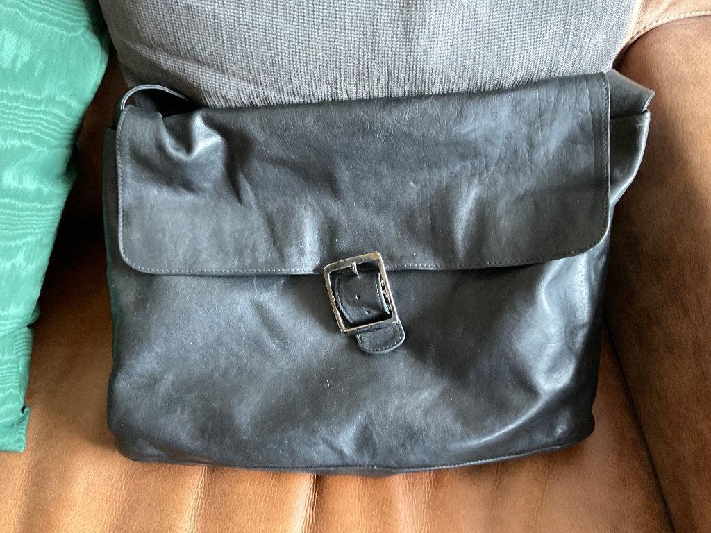 Leren laptop/ aktentas, Overige merken, Zwart, Ophalen of Verzenden, Zo goed als nieuw