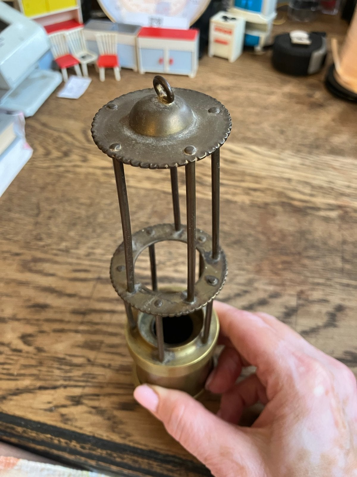 Antieke Messing Mijnwerkerslamp - Decoratief, Antiek en Kunst, Antiek | Lampen, Ophalen of Verzenden