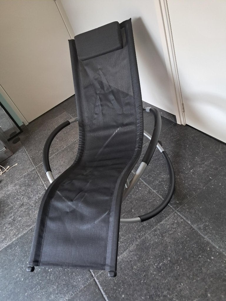 Schommelstoel lig / zitstoel  Masino Zilver/Zwart, Ophalen, Nieuw, Inklapbaar