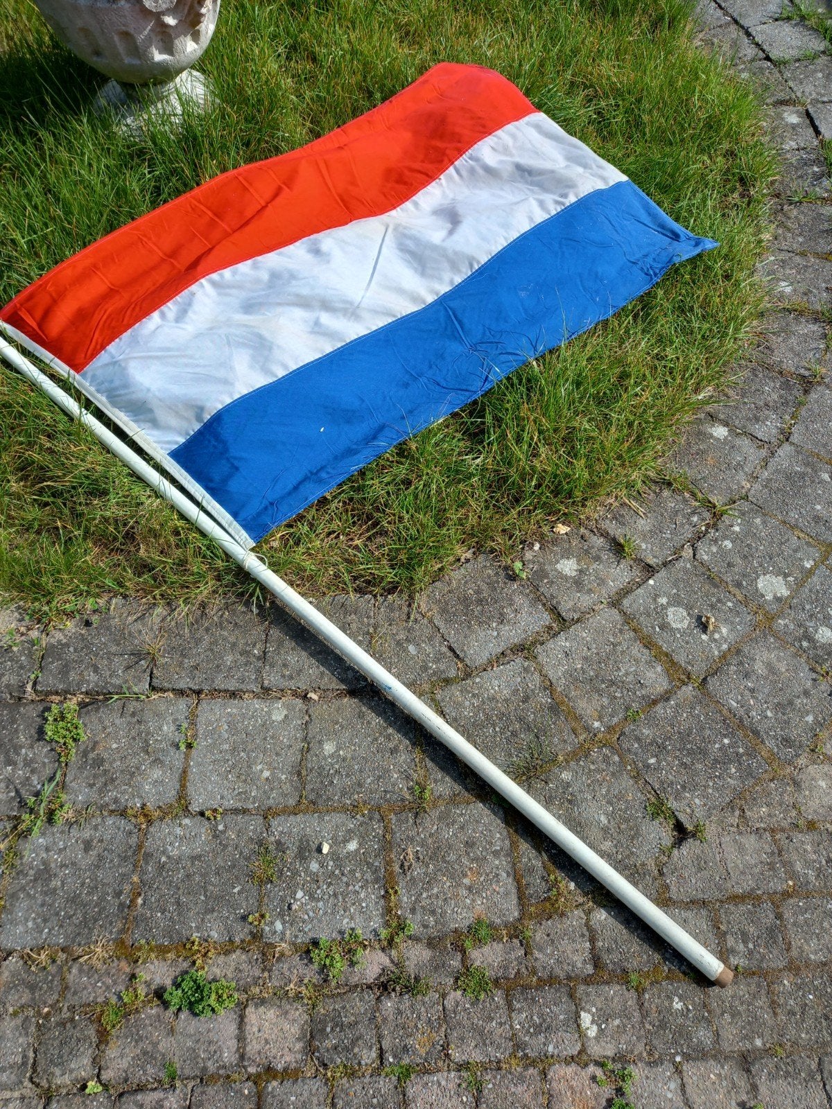 Nederlandse vlag houten stok 2 meter, Diversen, Vlaggen en Wimpels, Ophalen, Gebruikt
