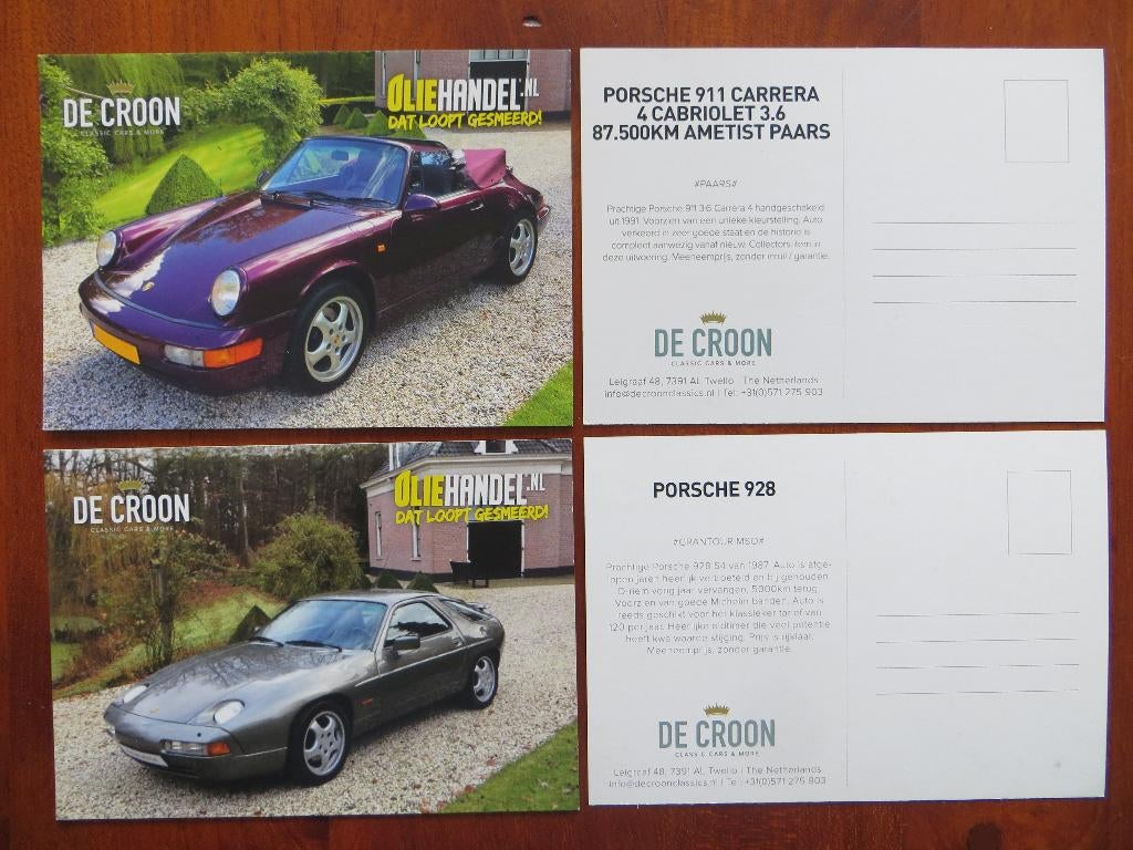 De Croon informatiekaarten Porsche 911, 928, Ophalen of Verzenden, Nieuw, Porsche