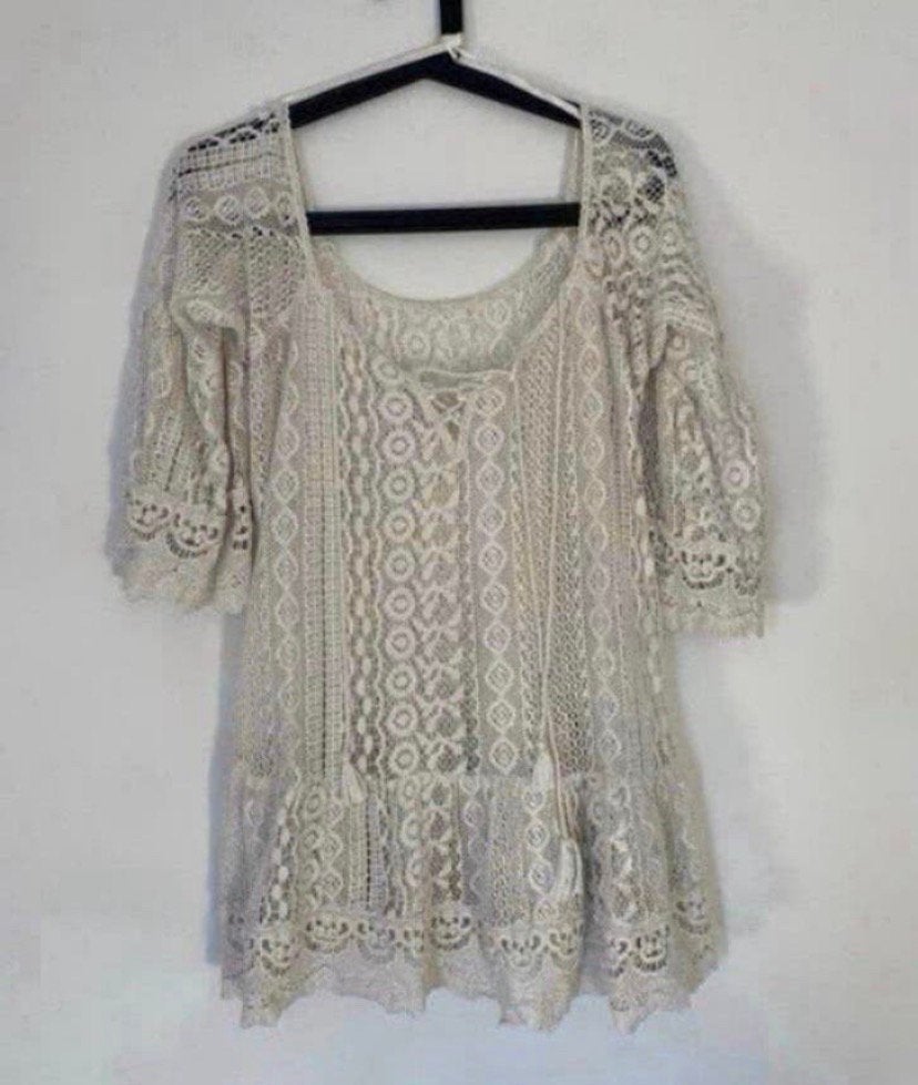 Luchtige top / shirt wit zomers. Dames maat m / l, Verzenden, Wit, Maat 42/44 (L), Zo goed als nieuw