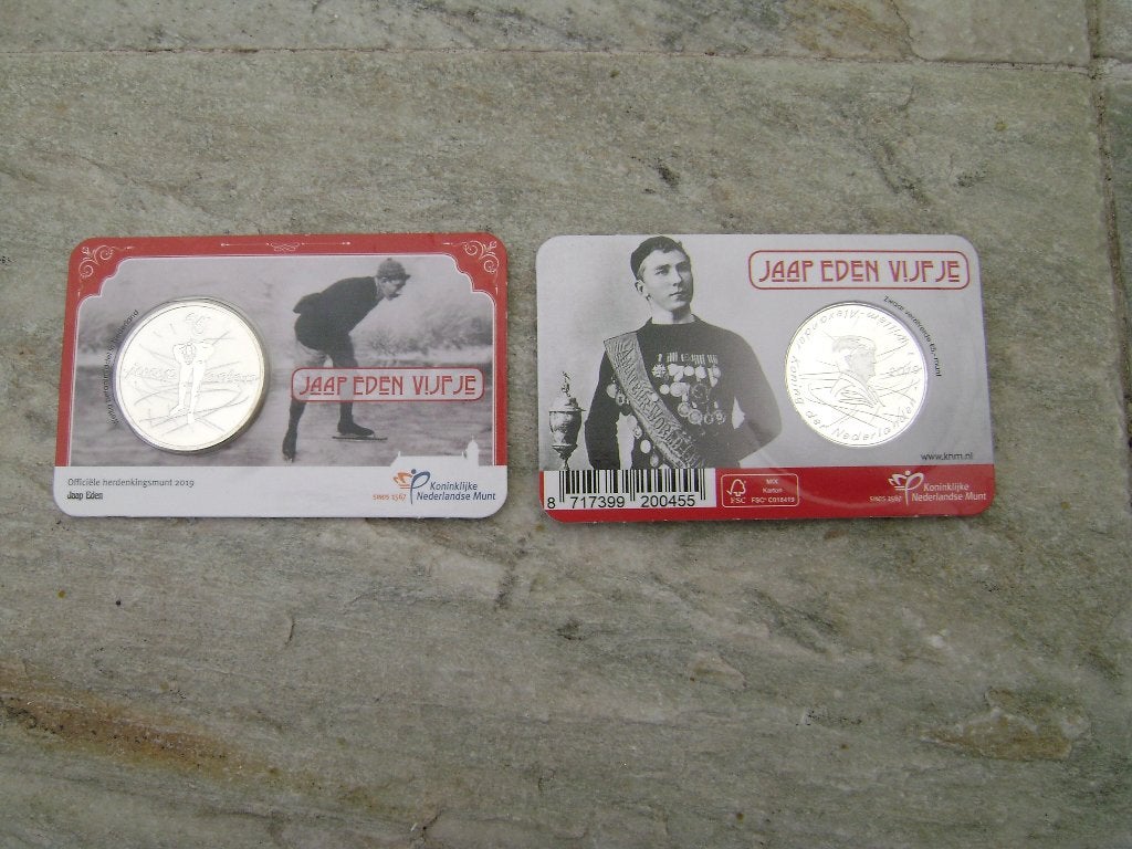Het Jaap Eden Vijfje in Unc kwaliteit in Coincard, Ophalen of Verzenden, Koningin Beatrix, Euro's, Setje