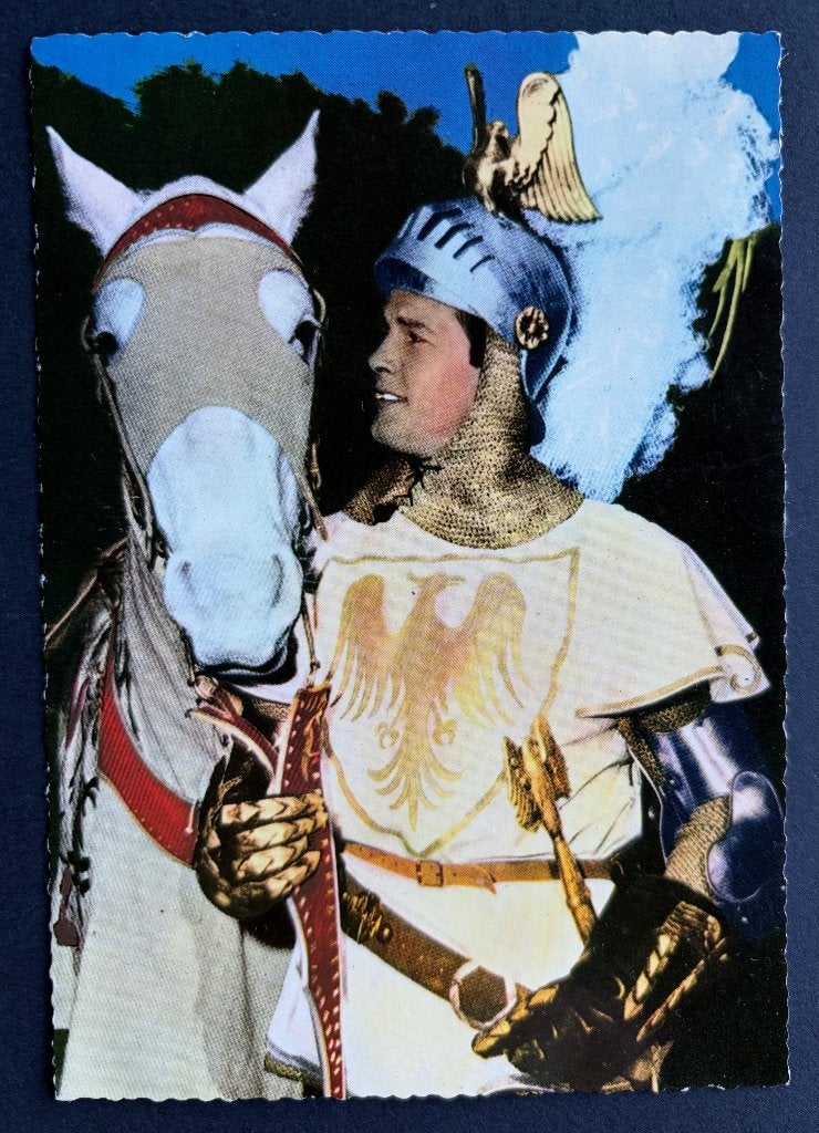 Ansichtkaart Roger Moore als Ivanhoe, Ophalen of Verzenden, 1960 tot 1980, Ongelopen